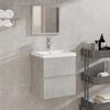 vidaXL Bathroom Cabinet with Mirror Concrete Grey Engineered Wood