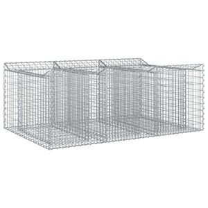 vidaXL Gabion Raised Bed 150 x 100 x 60 cm Galvanised Steel Silver