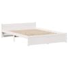 vidaXL Bed Frame with Headboard without Mattress White 135x190 cm Double