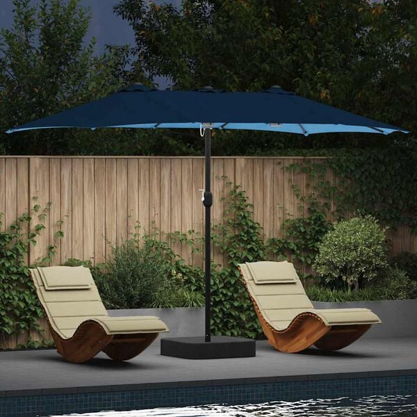 vidaXL Garden Parasol Blue 385 x 209 x 244 cm Fabric