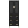 vidaXL Highboard with Drawer Black Oak 69.5 x 34 x 180 cm