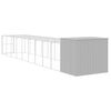 vidaXL Dog House with Run Light Grey 214x1069x181 cm Galvanised Steel