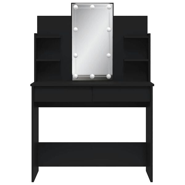 vidaXL Dressing Table with LED Lights Black 96x40x142 cm