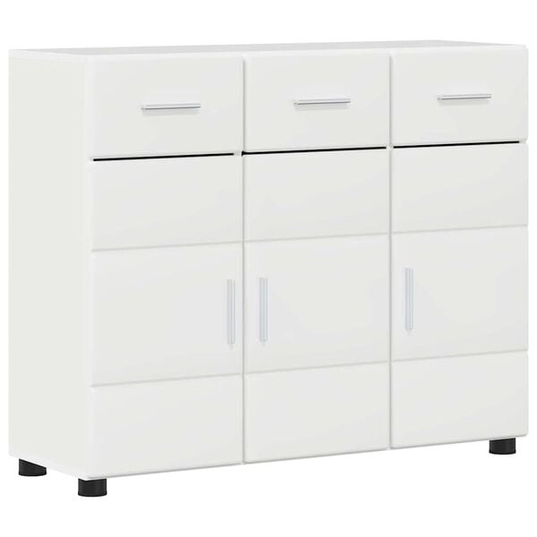 vidaXL Sideboard with Door FLORIN High Gloss White 88.5 x 30.5 x 73 cm