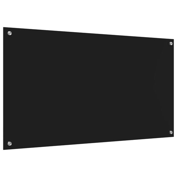 vidaXL Kitchen Backsplash Black 110 x 60 x 0.6 cm Tempered Glass