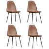 vidaXL Dining Chairs 4 pcs 43.5x53.5x83 cm Shiny Brown Faux Leather