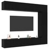 vidaXL TV Cabinet Set Wall-mounted 5 pcs Black Oak Engineered Wood
