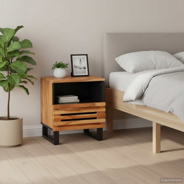 vidaXL Bedside Cabinets 2 pcs 40x33x46 cm Solid Wood Acacia