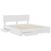 vidaXL Bed Frame with Headboard White 200 x 200 cm Engineered Wood
