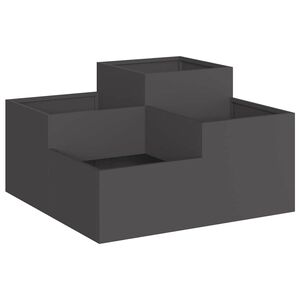 vidaXL Garden Planter Black 80 x 80 x 48 cm Steel