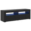 vidaXL TV Cabinet with LED Lights Black Oak 120x35x40 cm Engineered Wood