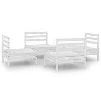 vidaXL 4 Piece Garden Lounge Set White Solid Pinewood