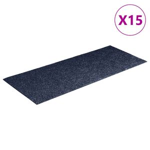 vidaXL Stair Mats Self-adhesive 15 pcs 60x25 cm Grey Blue Rectangular