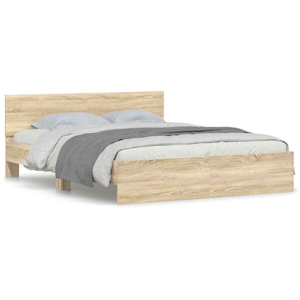 vidaXL Bed Frame without Mattress Sonoma Oak 140x190 cm