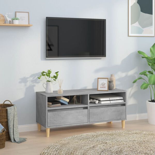 vidaXL TV Cabinet Concrete Grey 100x34.5x44.5 cm Engineered Wood