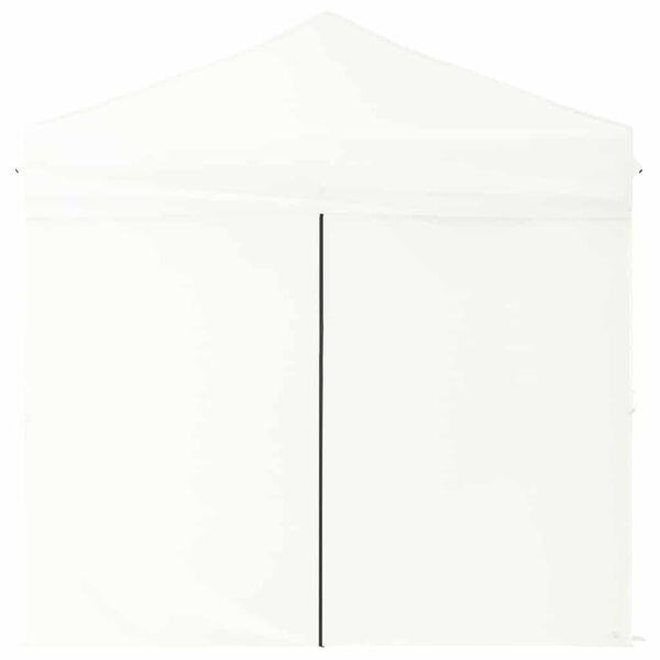 vidaXL Folding Party Tent with Sidewalls White 2x2 m