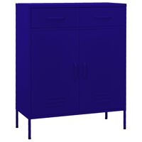 vidaXL Storage Cabinet Navy Blue 80x35x101.5 cm Steel