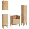 vidaXL Bathroom Furniture Set FLORO 4 pcs Wax Brown Solid Pine Wood