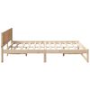 vidaXL Bed Frame with Headboard Natural 140 x 200 cm Solid Pine Wood
