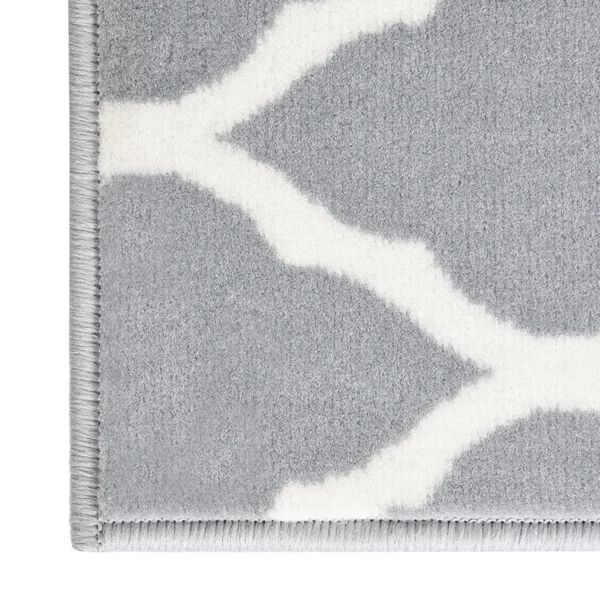 vidaXL Runner Rug BCF Grey and White 100x500 cm