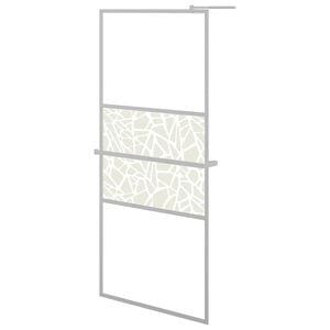 vidaXL Walk-in Shower Wall with Shelf Chrome 90x195 cm ESG Glass&Aluminium
