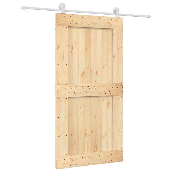 vidaXL Sliding Door with Hardware Set 100x210 cm Solid Wood Pine