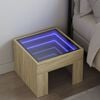 vidaXL Bedside Table with Infinity LED Sonoma Oak 40x40x30 cm