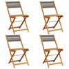 vidaXL Folding Garden Chairs 4 pcs Grey Solid Wood Acacia