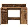vidaXL Desk with LED Lights Old Wood 120x55x91 cm Engineered Wood
