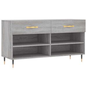 vidaXL Shoe Bench Grey Sonoma 102x35x55 cm Engineered Wood