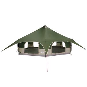 vidaXL Family Tent 18-Person Green 185T Polyester with PU Coating