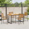 vidaXL Garden Dining Set 5 pcs Black Solid Acacia Wood