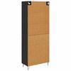 vidaXL Highboard with Drawer 2 pcs Black Oak Engineered Wood and Glass