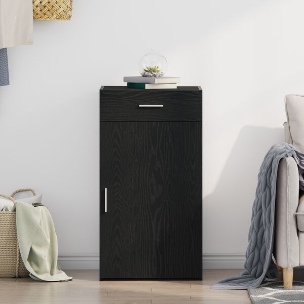 vidaXL Sideboard with Drawer Black Oak 50 x 42.5 x 93 cm