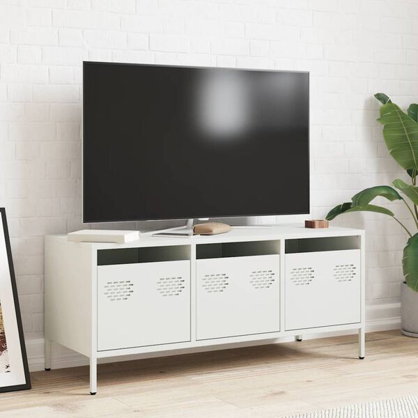 vidaXL TV Cabinet White 101.5x39x43.5 cm Cold-rolled Steel