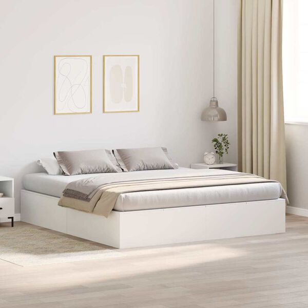 vidaXL Bed Frame with Storage White 180 x 200 cm Engineered wood