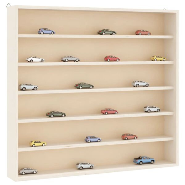 vidaXL Wooden Collector's Display Case with 6 Shelves 60x8.5x55cm