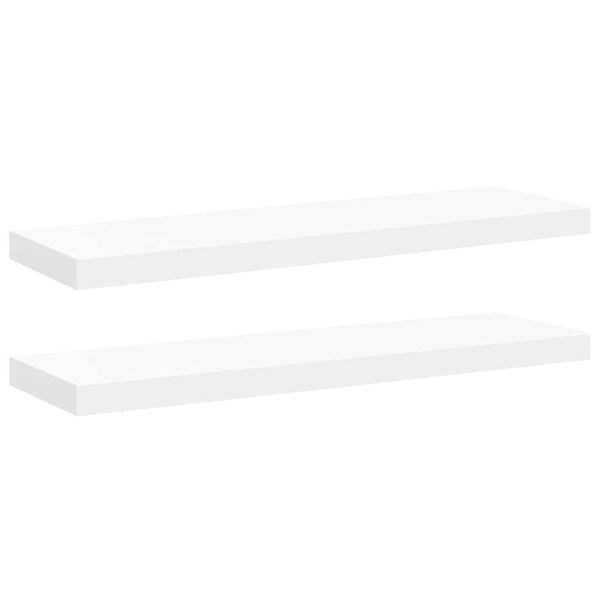 vidaXL Floating Wall Shelves 2 pcs White 80x23.5x3.8 cm MDF