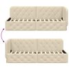 vidaXL Corner Bed Frame with Headboard Cream 80 x 200 cm Fabric