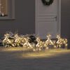vidaXL LED Reindeers with 180 LEDs 6 pcs Gold PET