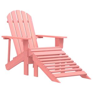 vidaXL Garden Adirondack Chair with Ottoman Solid Fir Wood Pink