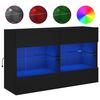 vidaXL TV Wall Cabinet with LED Lights Black 98.5x30x60.5 cm