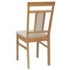 vidaXL Dining Chair 2 pcs Natural and Light Solid Rubber Wood