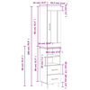 vidaXL Highboard Smoked Oak 34.5x34x180 cm Engineered Wood