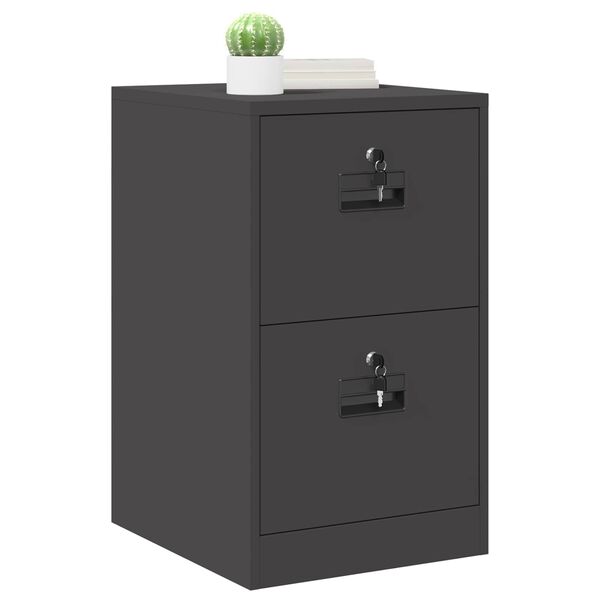 vidaXL File Cabinet Black 44 x 50 x 74.5 cm Cold-Rolled Steel