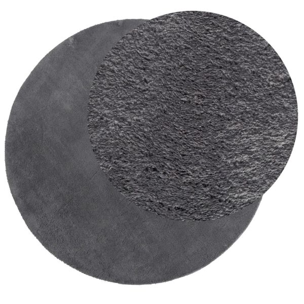 vidaXL Rug HUARTE Short Pile Soft and Washable Anthracite Ø 80 cm