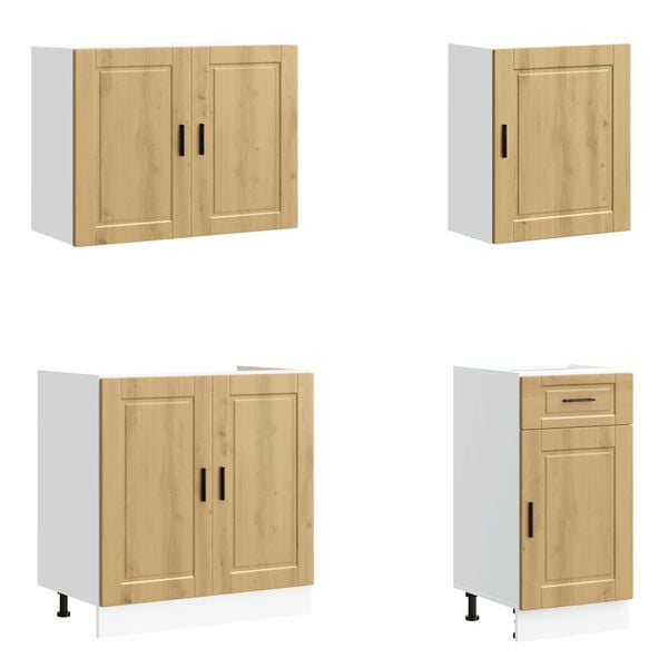 vidaXL 7 Piece Kitchen Cabinet Set Kalmar Artisan Oak Engineered Wood