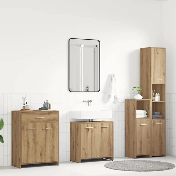 vidaXL 4 Piece Bathroom Furniture Set Artisan Oak Engineered Wood