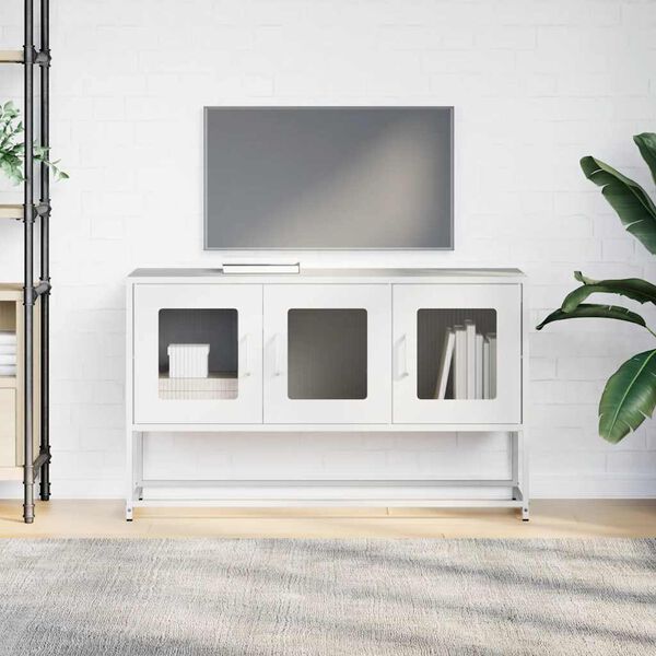 vidaXL TV Cabinet White 100.5x39x60.5 cm Cold-rolled Steel