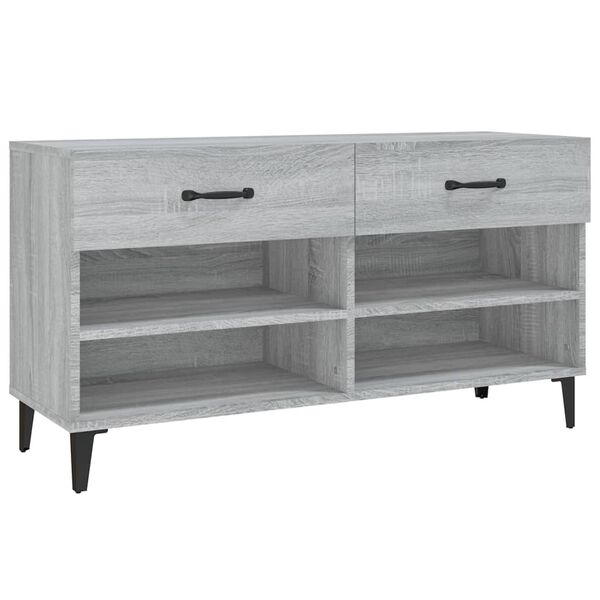 vidaXL Shoe Cabinet Grey Sonoma 102x35x55 cm Engineered Wood